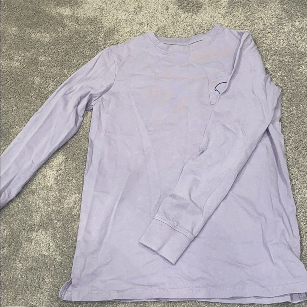 purple long sleeve ivory shirt